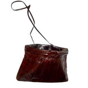 Carlo Amboldi cardovan burgundy 100% eel Skin Vintage convertible clutch…